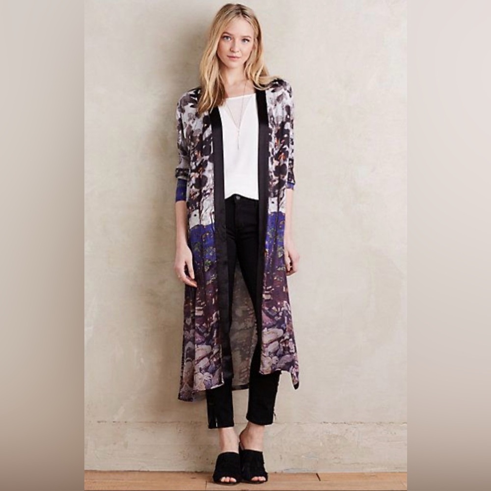 Blank London long‎ abstract print kimono M